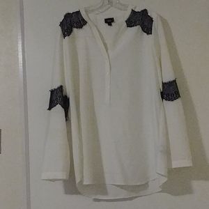 Cream and black blouse